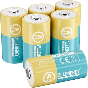 بطارية ALLENERGY CR2، عبوة من 6 بطاريات ليثيوم CR2 3 فولت، مناسبة لأجهزة تحديد المدى، والكاميرات، والمصابيح الكهربائية، وما إلى ذلك، عبوة من 6 بطاريات.