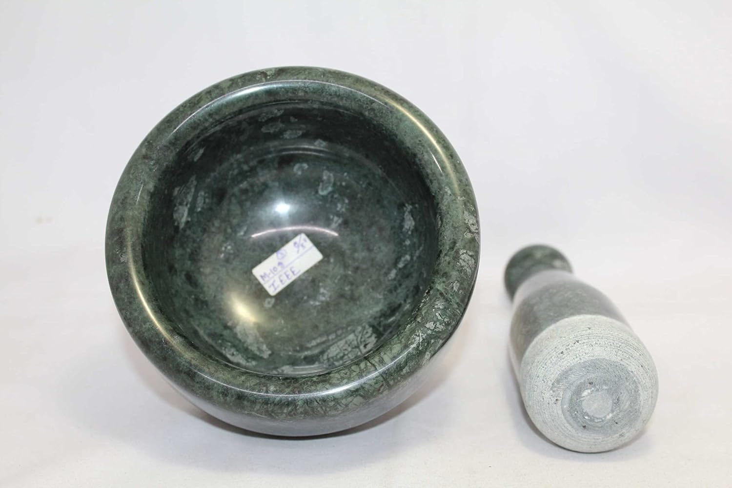 Mortar Pestle Marble Set Grinder Herb Spice Stone Natural Green Pill Crusher HD5