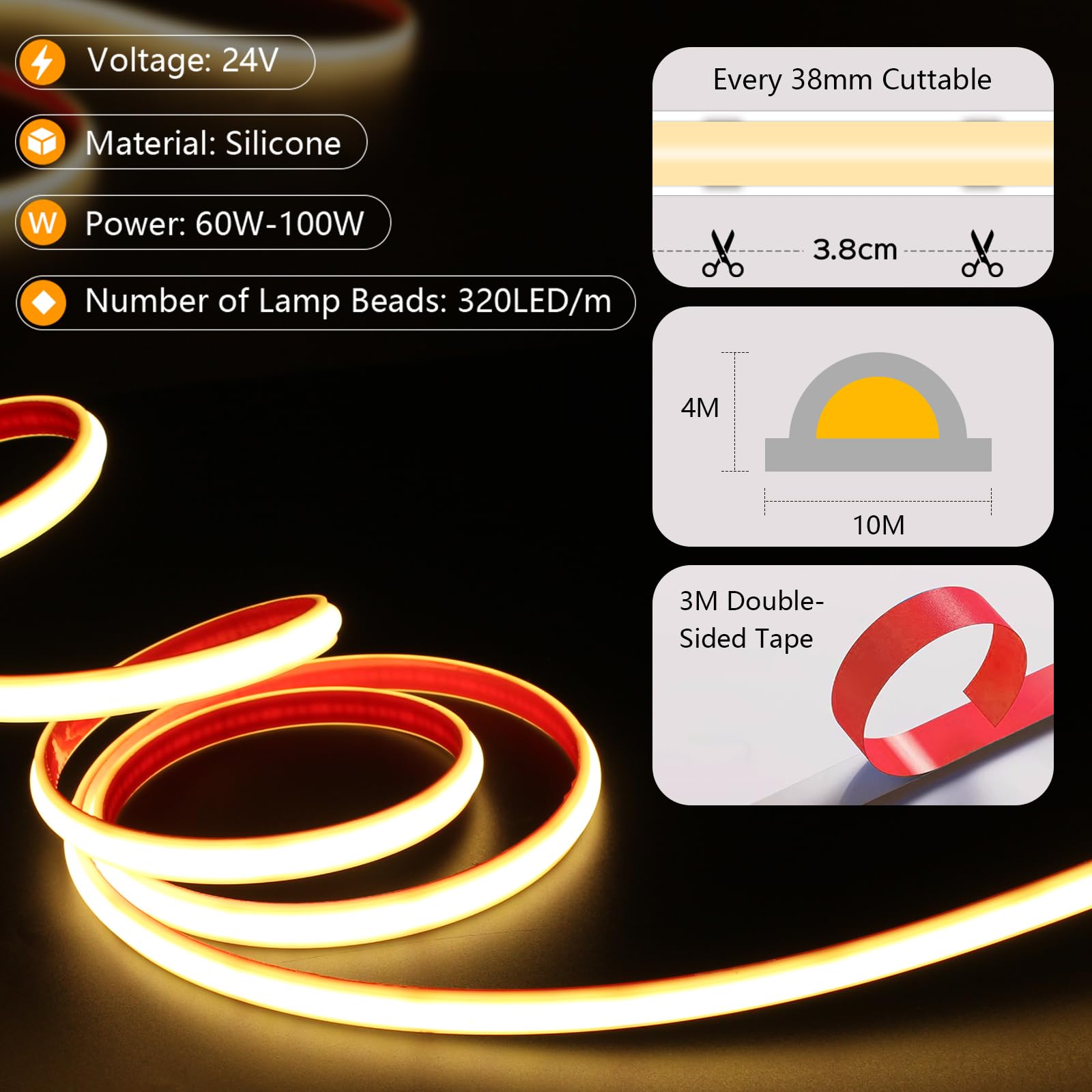 Ruban LED Extérieur 5m SUCIKORIO - 220V IP65 Imperméable - Découpable & Flexible Pour Décoration Intérieur/Extérieur