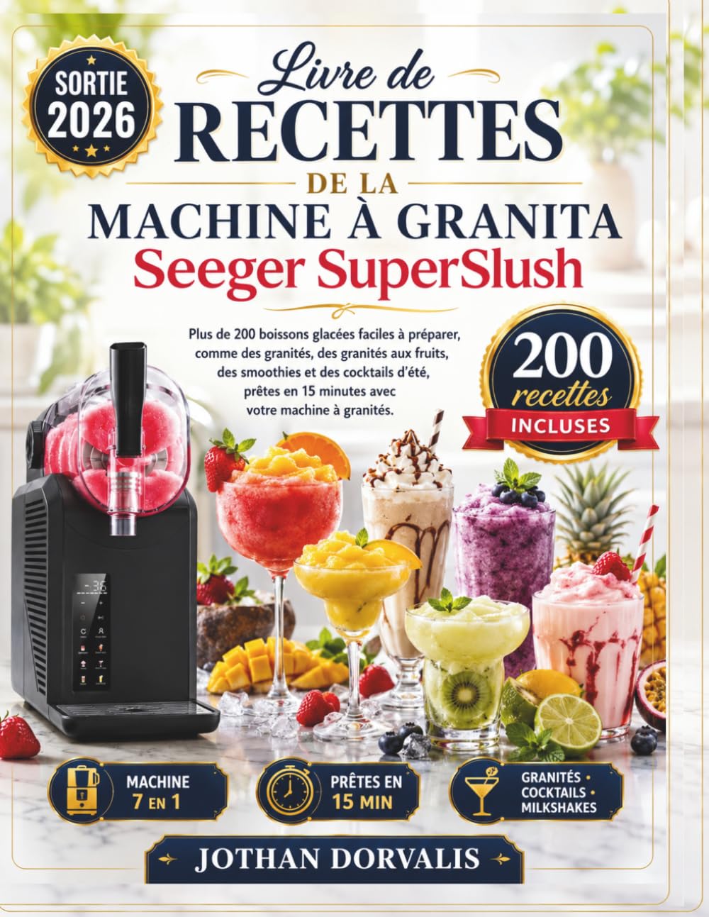 Livre de recettes DE LA MACHINE À GRANITA SEEGER SUPERSLUSH: Plus de 200 boissons glacées faciles à préparer, comme des granités, des granités aux ... en 15 minutes avec votre machine à granités.
