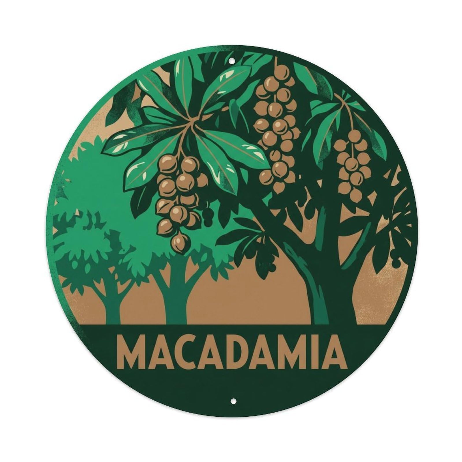 Macadamia Nut Hawaii Botanical Island Nature Metal Tin Sign