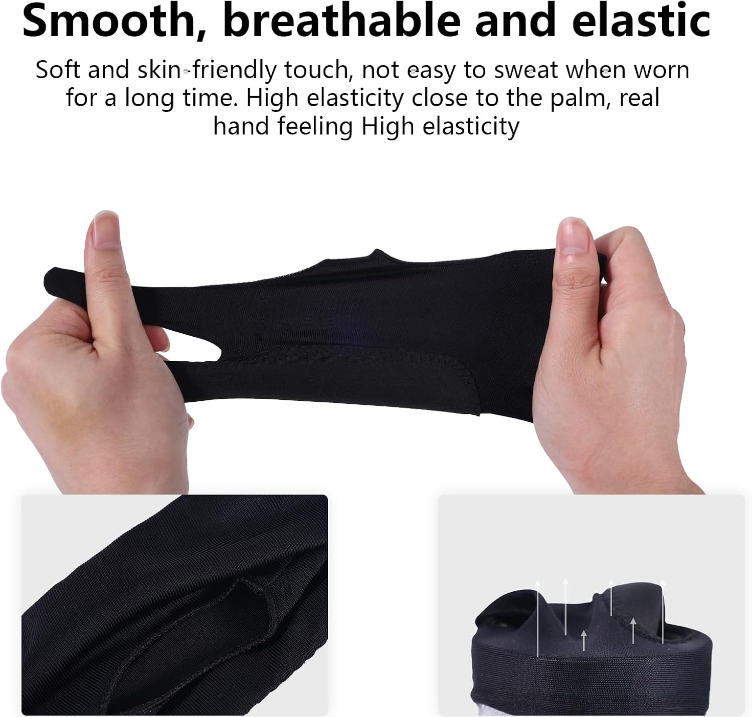 Black Drawing Glove, 3-Layer Palm Rejection Digital Art Glove Right Hand and Left Hand Two-Finger Artist Gloves Graphic Tablet Accessories for Sketching Painting