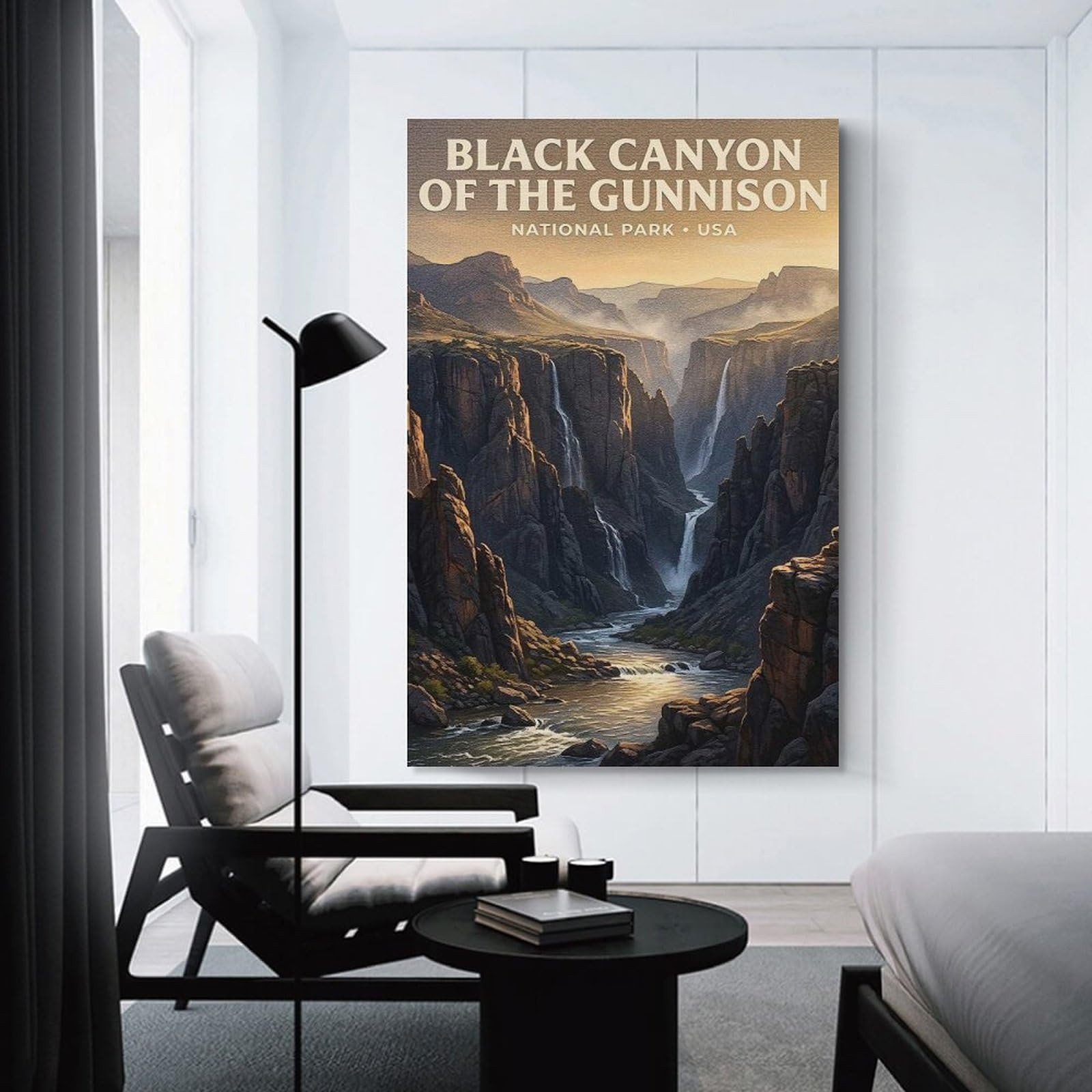 Junmoney Black Canyon of The Gunnison National Park Wall Decor Canvas Print, 12x18inch(30x45cm), for Home Lounge, Bedroom Or Reading Nook, Decorative Artwork for Empty Walls
