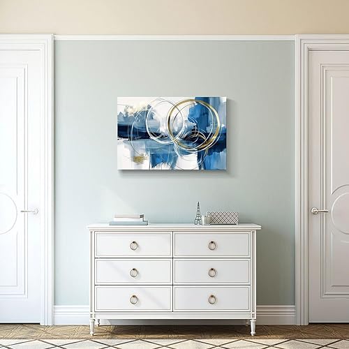 Miniatura 517 de Lienzo artístico para pared, pinturas de arte abstracto, fantasía azul, grafiti colorido sobre fondo blanco; decoración artística moderna para sala