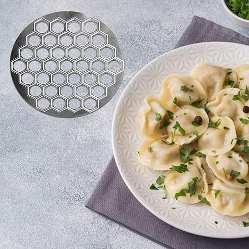 Miniatura 3 de ETSAMOR Pelmeni - Juego de moldes para hacer bolas de masa hervida para ravioles de acero inoxidable, juego de moldes de metal para empanada, prensa