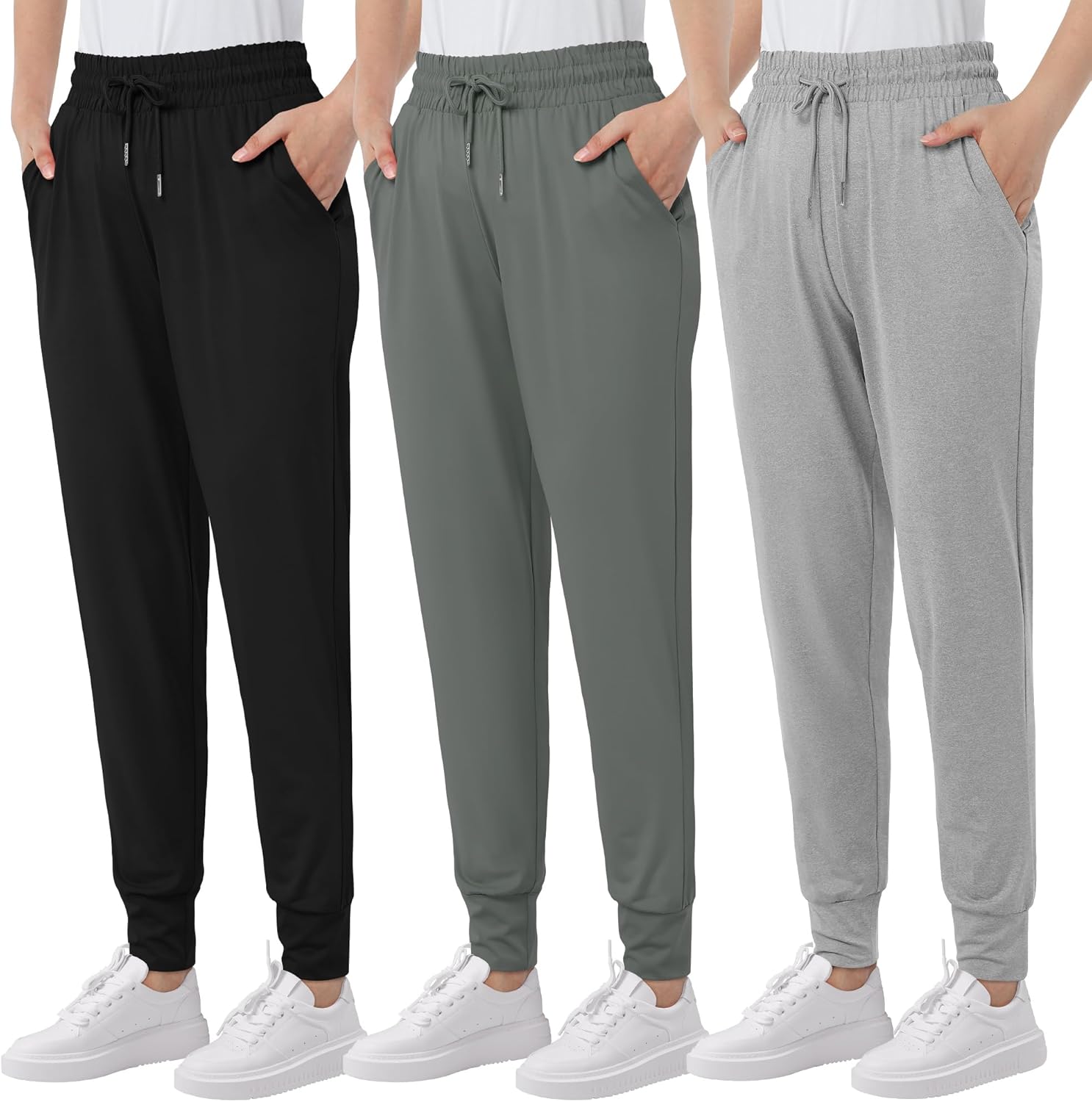Women's Sweatpants with Pockets Soft Lounge Pants Casual Athletic Jogger Pants Drawstring for Workout Yoga Running