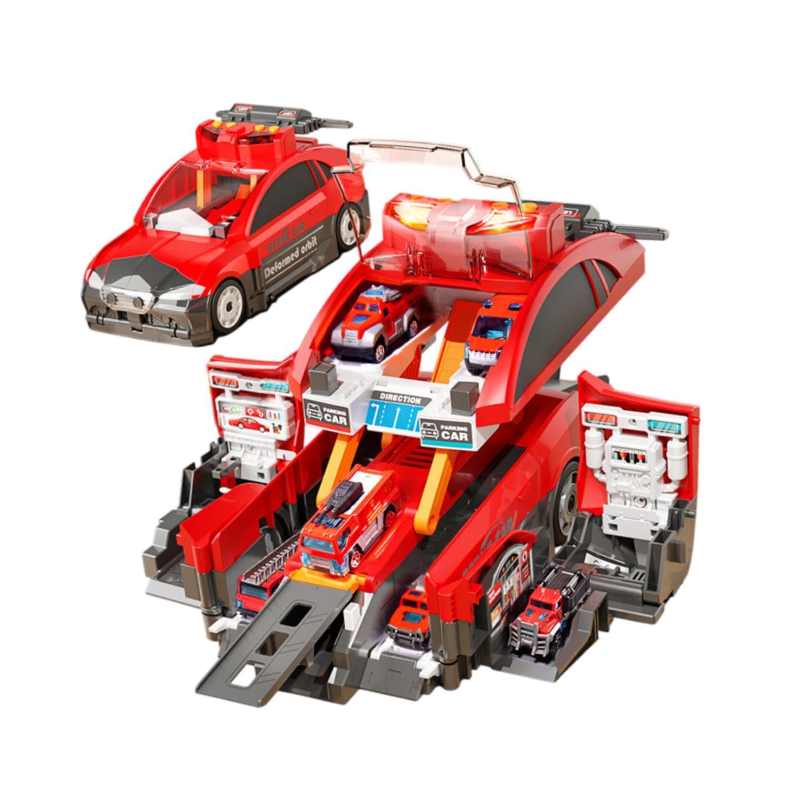 predolo Set di Giocattoli per Bambini, Camion E Auto con 6 Modelli in Metallo, Camion dei Pompieri
