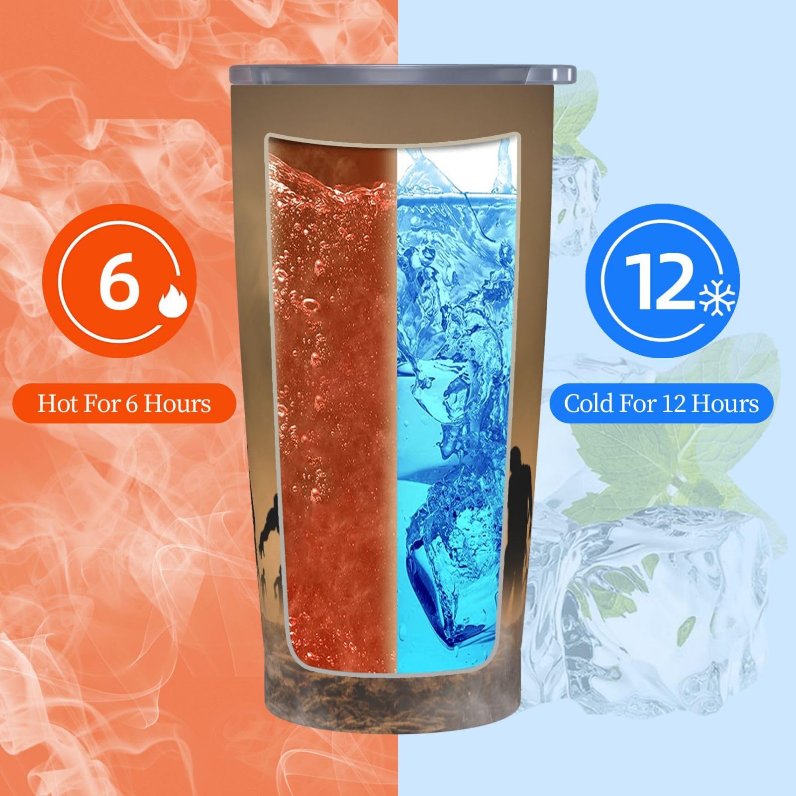 Tazza termica portatile con stampa di molti zombie in acciaio inox
