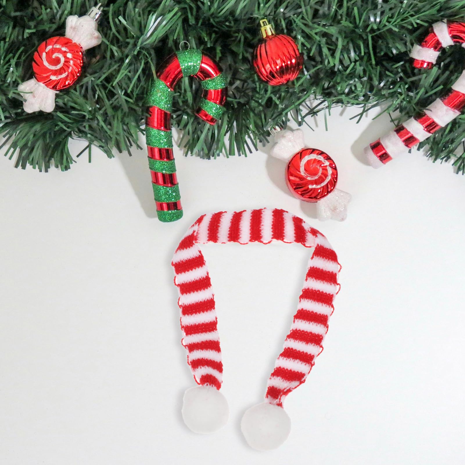 Ipetboom Mini Sciarpe Natalizie per Bottiglie Decorazioni Rosse e Strisce per Natale Accessori Festivi per Decorare La Casa e gli Ospiti