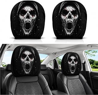 Scary Headrest Covers for Cars, Ghost Face Headrest Covers-2C