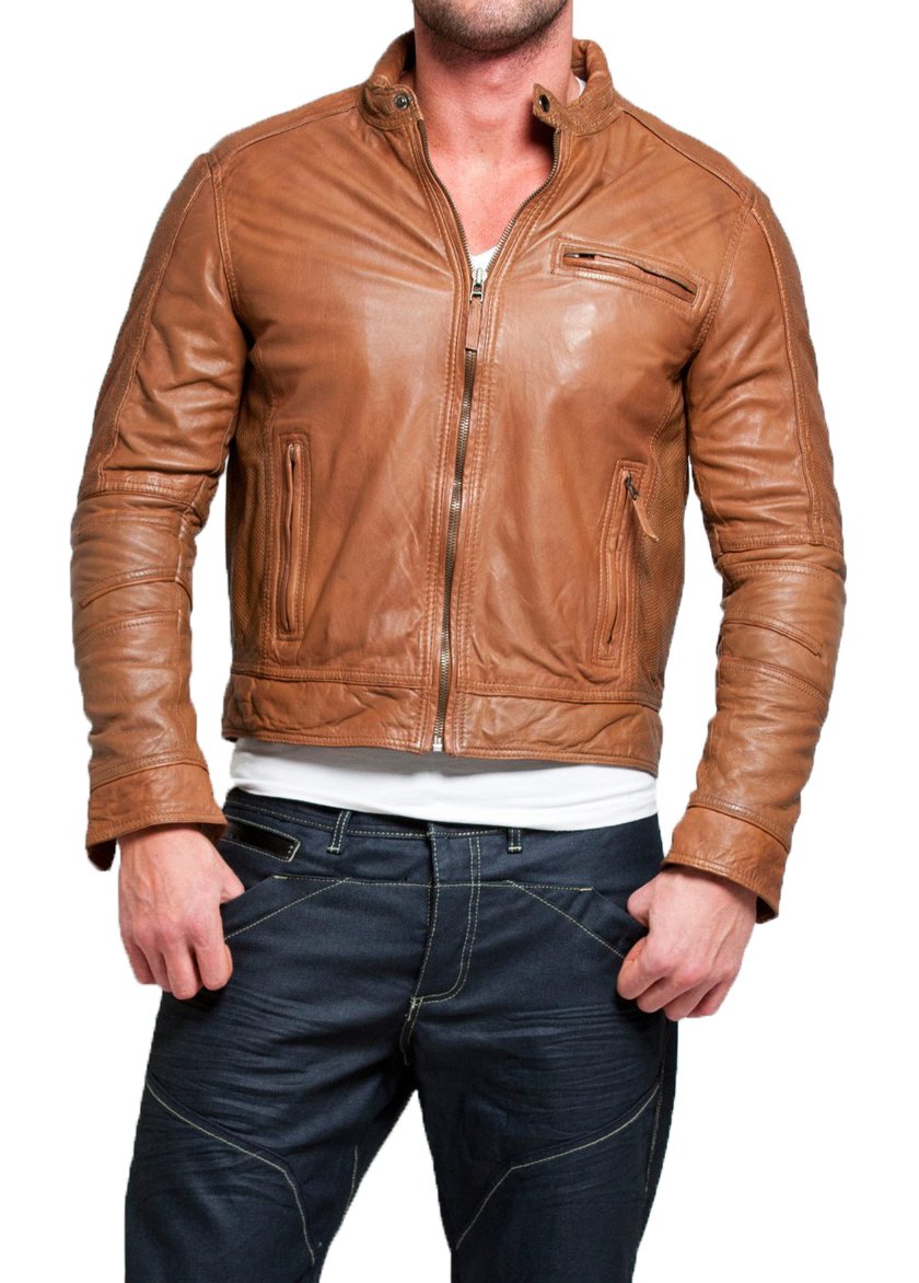 Leather JunctionGiacca da Uomo in Vera Pelle di agnello morbida firmata per Uomo NLJUK408