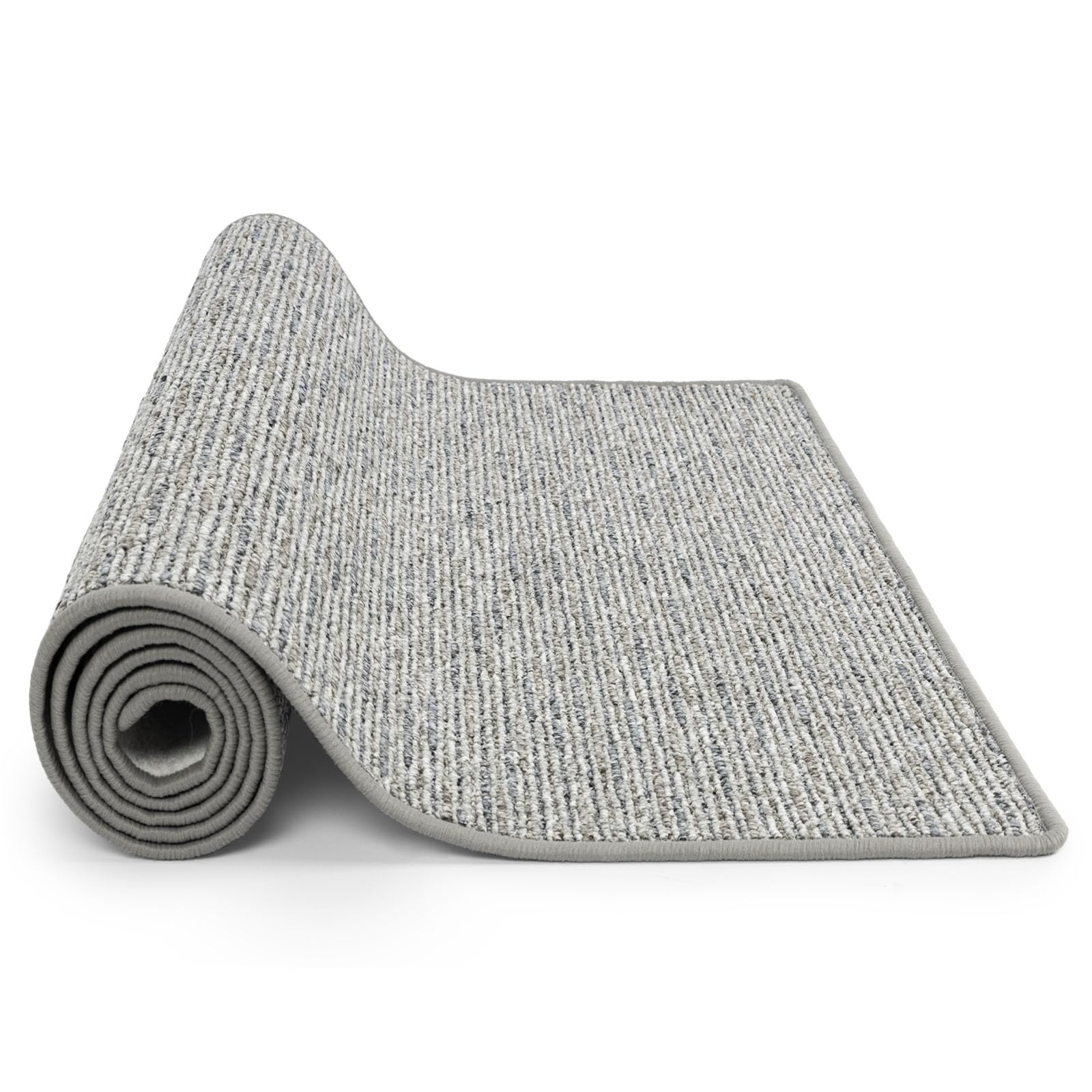 KARAT Teppich Läufer Geneva - Teppichläufer auf Maß - Meterware - Flurteppich - Küchenläufer - Teppich für Küche, Flur & Wohnzimmer (80 x 500 cm, Silbergrau)