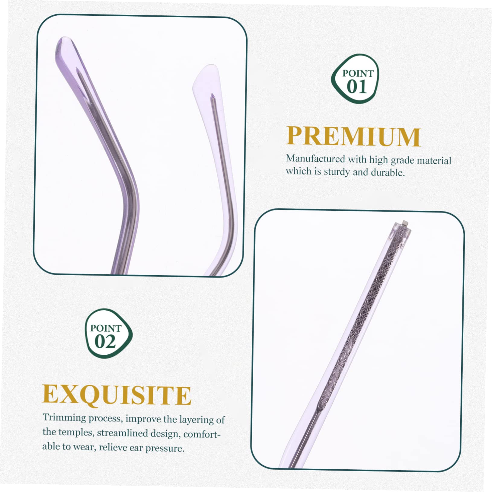 COLLBATH 1 Pair Metal Glasses Replacement Arms Comfortable Temple for Eyeglasses Sunglasses