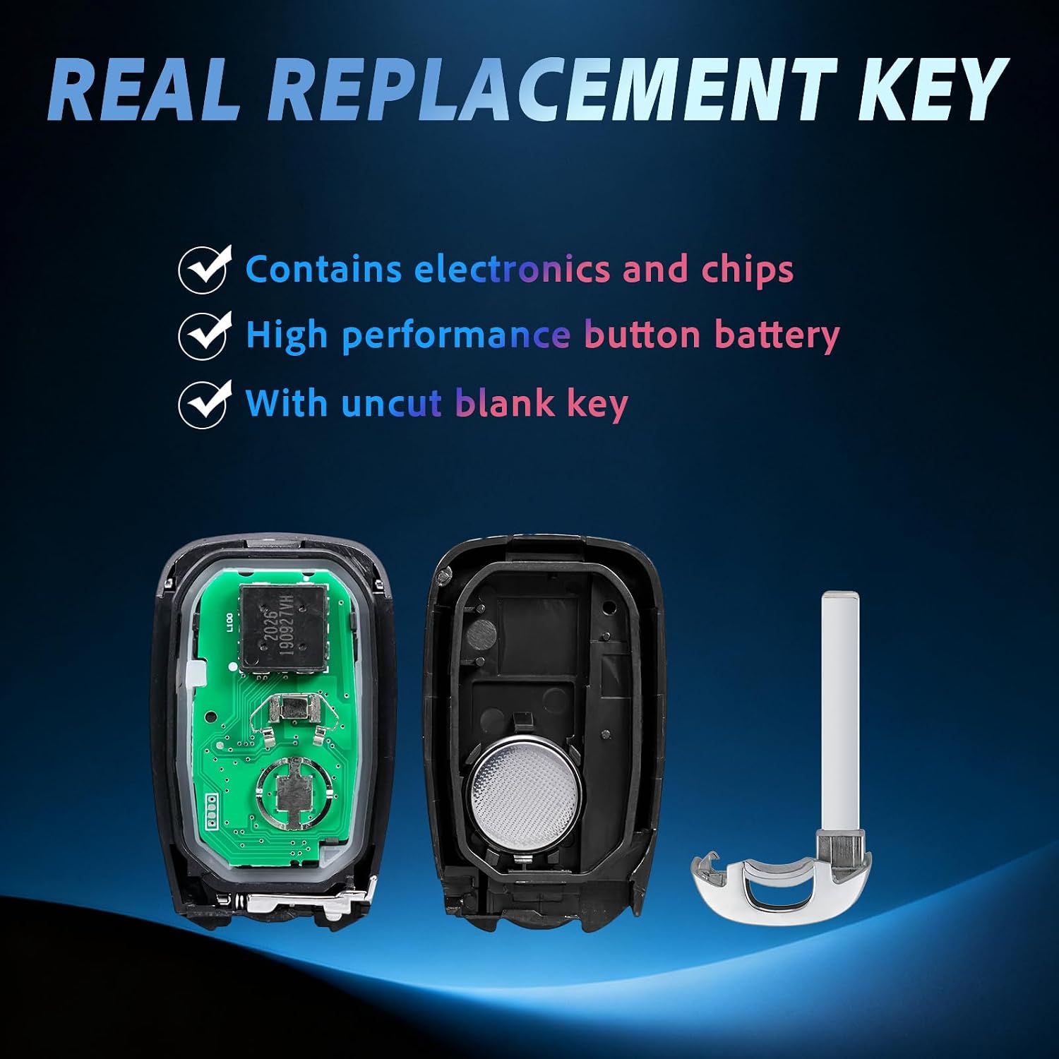 Smart Remote Key Fob Replacement Compatible with Chevy Equinox 2025 Camaro Spark Malibu Traverse 2024 Sonic Volt Bolt Key Car Keyless Entry Remote Control 5 Buttons 433MHz HYQ4AA-1xKey Fob