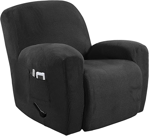 MeilleMaison Funda elástica para silla reclinable, funda para sofá de 1 pieza con parte inferior elástica, lavable, protector de muebles