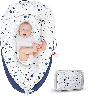 Baby Lounger for 0–24 Months, Portable Infant Support Pad for Tummy Time and Diaper Changes, Breathable Cotton Pad for Supervised Awake Use
