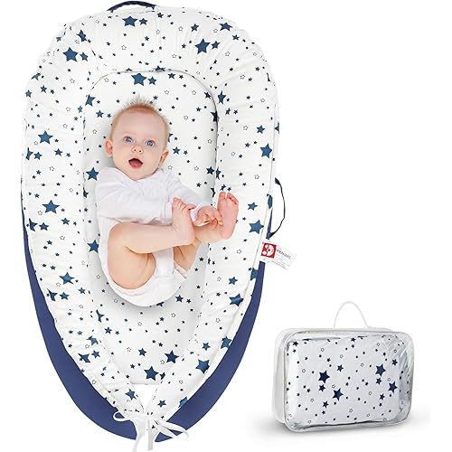 Baby Lounger for 0–24 Months, Portable Infant Support Pad for Tummy Time and Diaper Changes, Breathable Cotton Pad for Supervised Awake Use