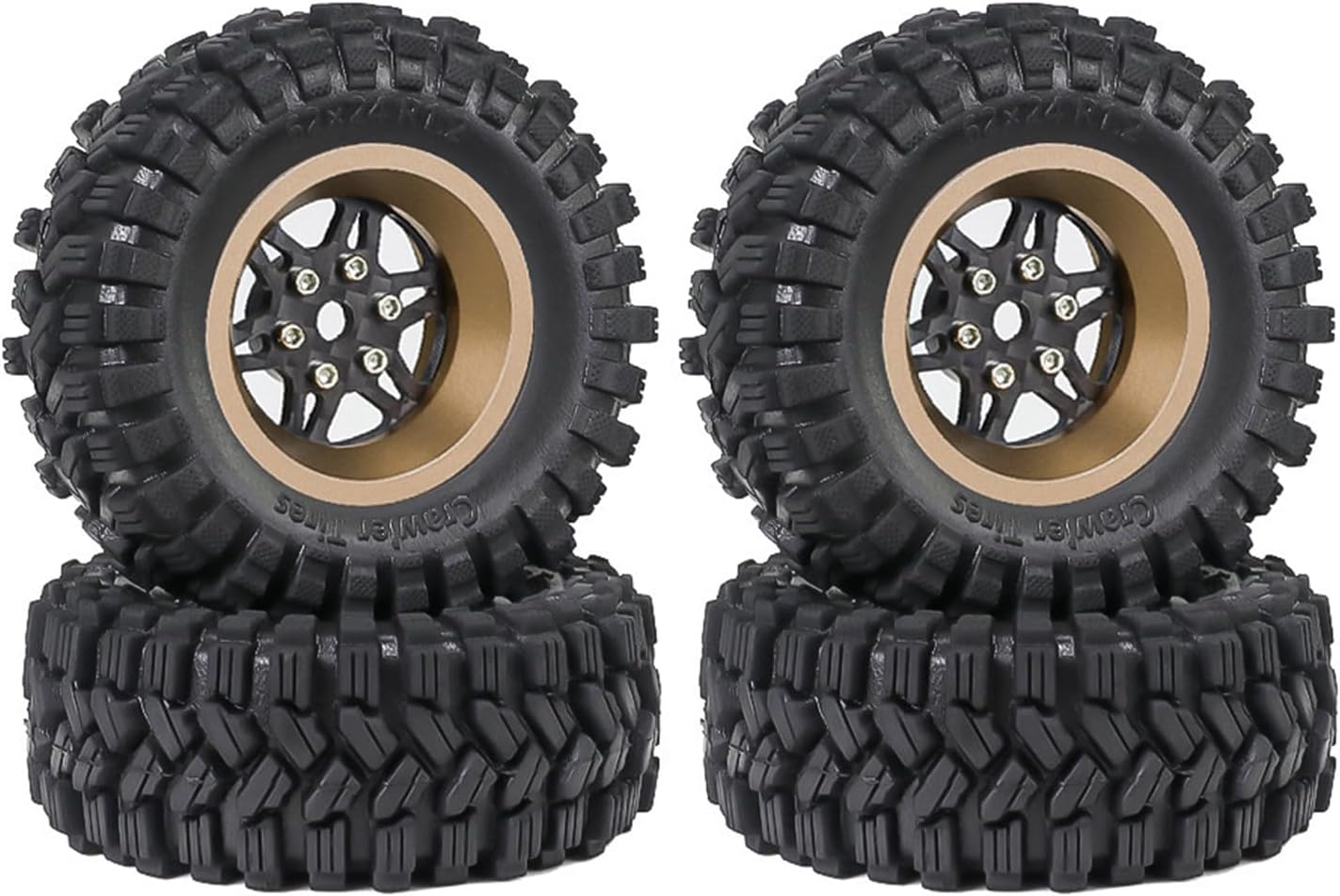 YUNGLOO クローラー用リモートコントロールホイールタイヤ4個セット カーモデルラバー リモコンアクセサリーセット ゴム付き