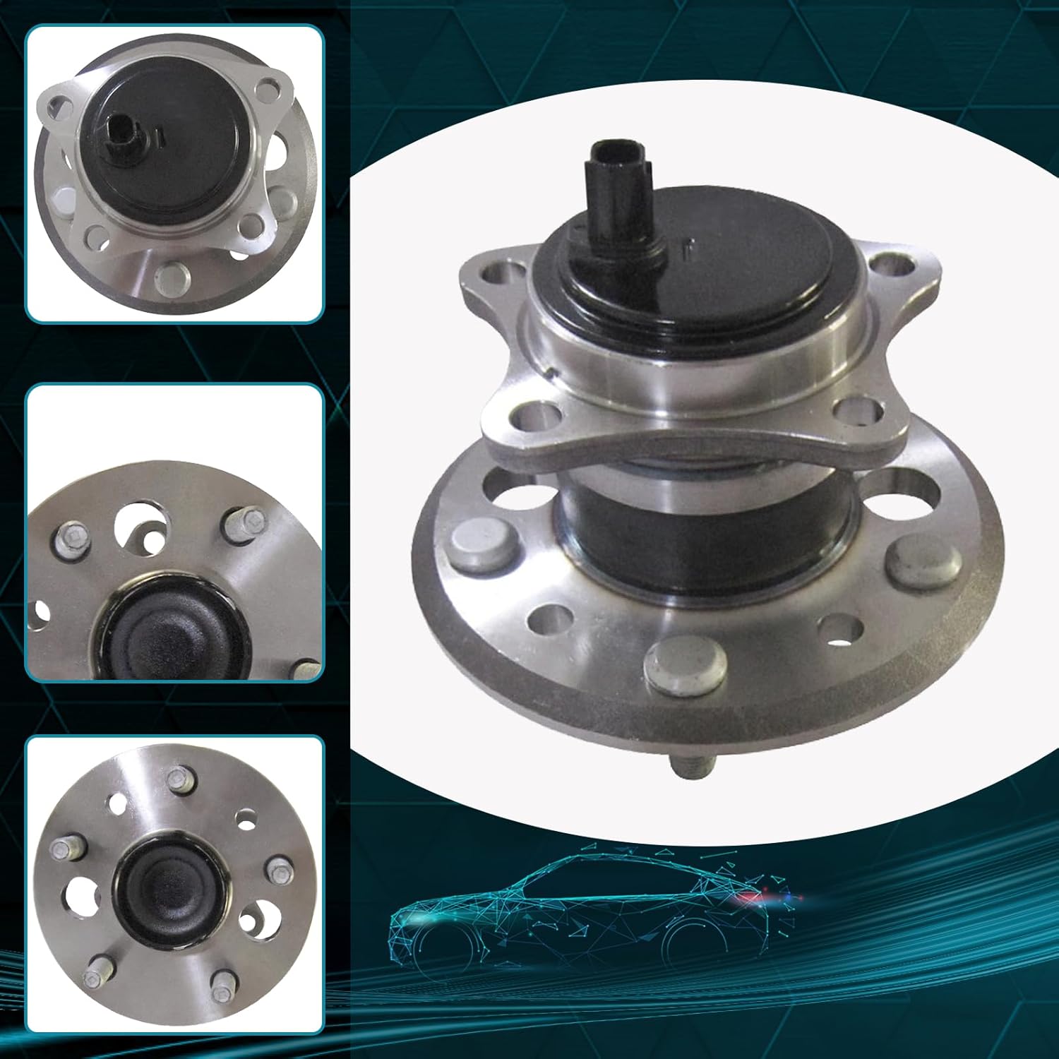 IRONTEK 42450-33030 Rear Right Wheel Bearing and Hub Assembly Compatible for Toyota 2013-2018 Avalon/ 2012-2017 Camry 5 Lugs w/ABS