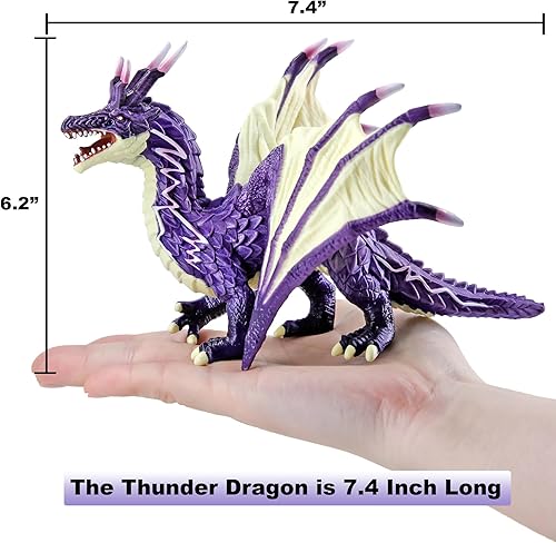 Miniatura 18 de RECUR Figura de acción de dragón brillante, juguetes de dragón blanco para niños y niñas, figuras RPG en miniatura para exhibición de mesa