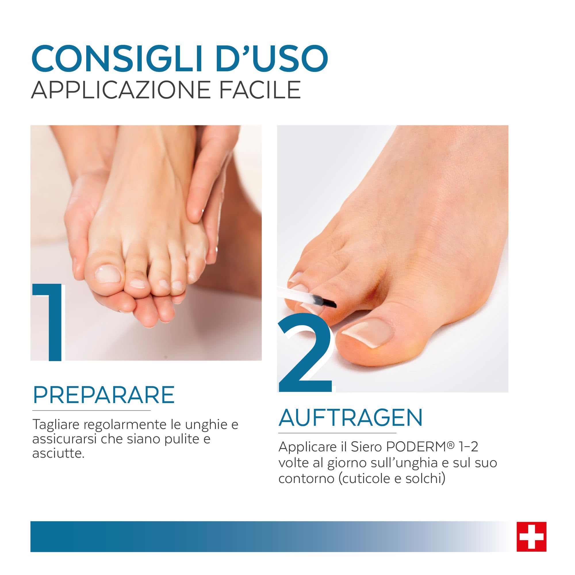 PODERM - Unghie Gialle e Danneggiate - Migliora l'aspetto dell'unghia - Schiarisce, Liscia e Nutre l'unghia - Ingredienti al 100% Naturali - Cura per mani e piedi | Facile e Veloce | Swiss Made