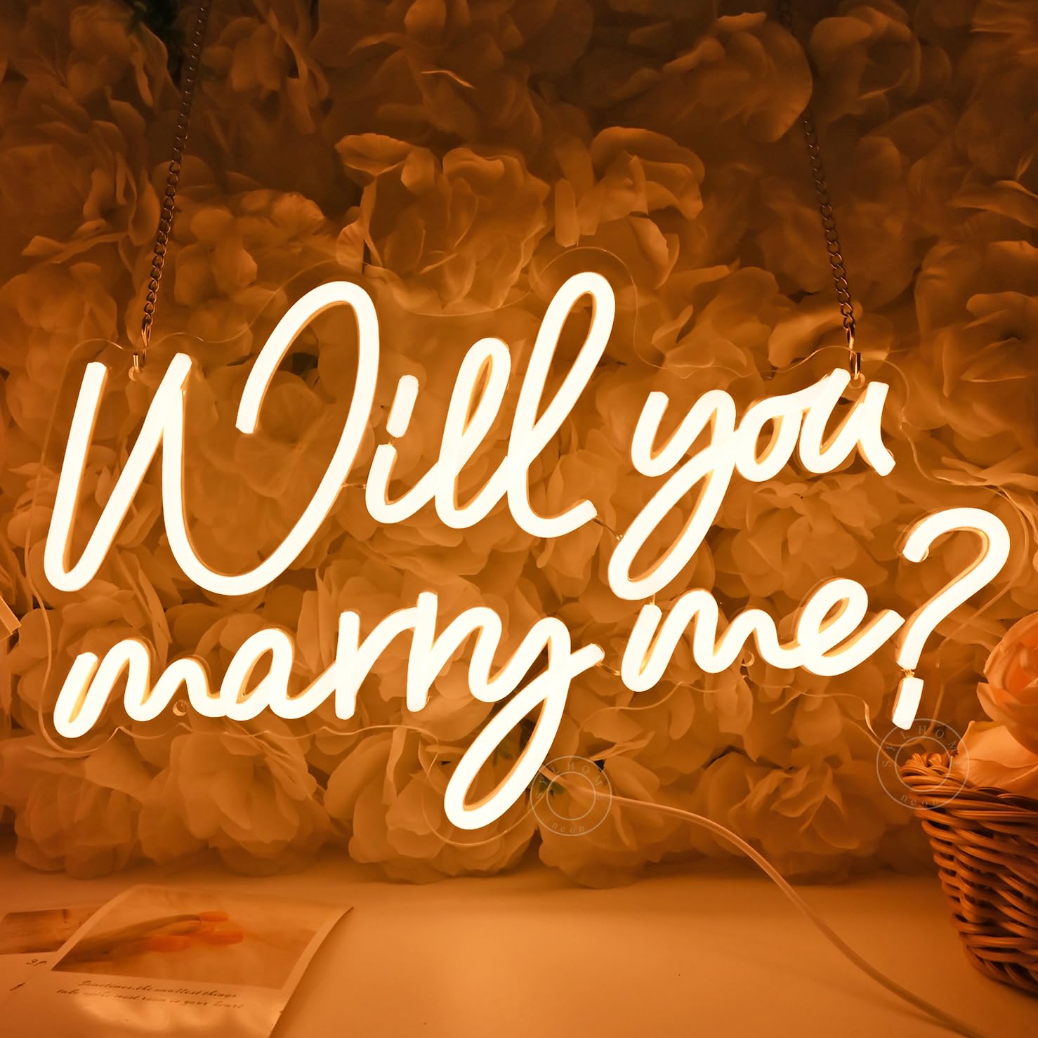SYLHOME Will You Marry Me ? Led Neon Light Sign Hanging Proposal Wedding Party Wall Sign Decor Engagement Valentines Day Girlfriend Bridal Shower Gifts USB 5V 15.75"X9.25"