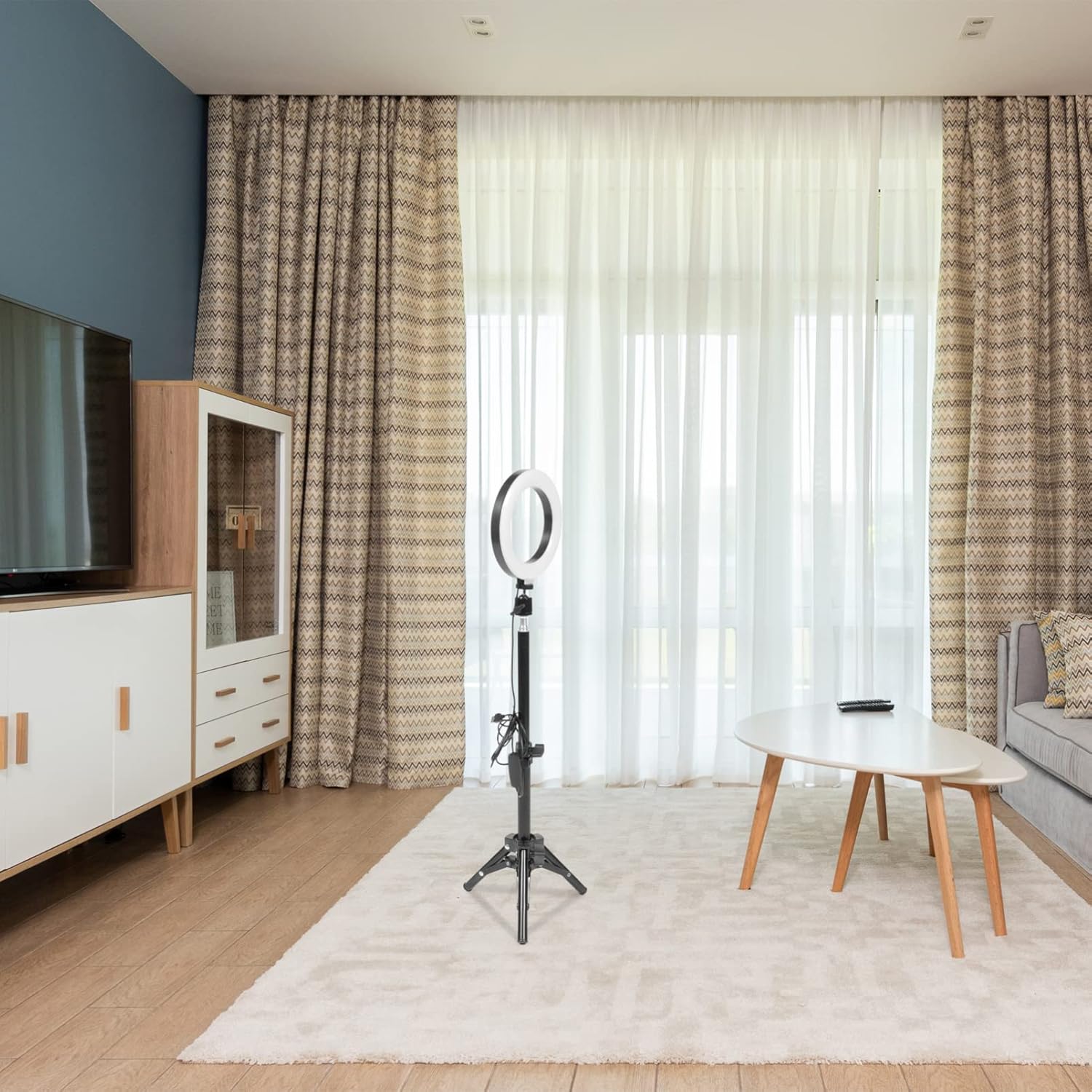 Angoily 1set Multifunctional Led Light Tripod and Phone Holder for Live Streaming Photography Video Conferencing and Makeup Rotating Color Temperatures Portable Design