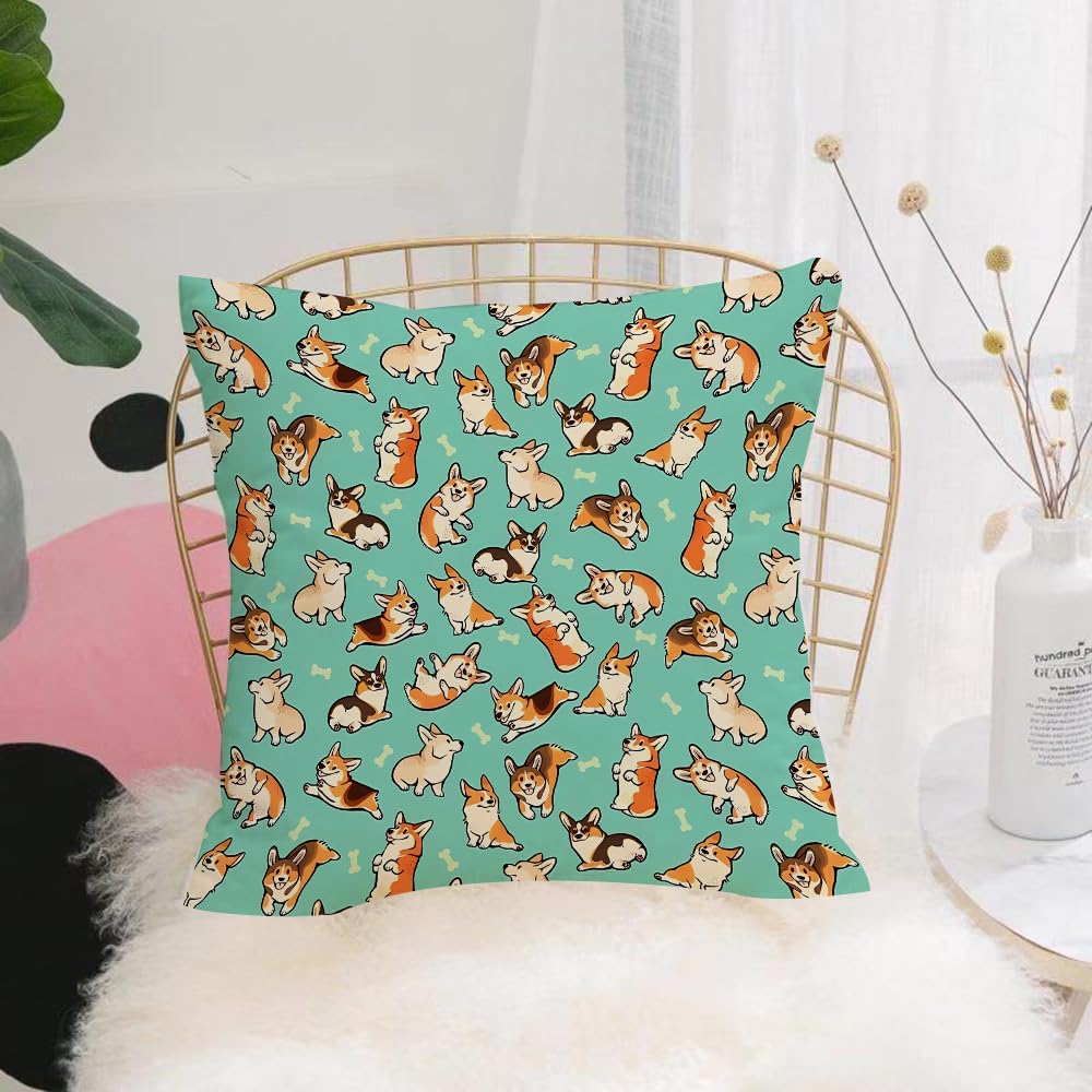 Hyosxw Seamless Pattern Funny Cartoon Dogs - A8 Cushion Cover,Throw Pillow Case Home Decorative For Living Room Bedroom Sofa Chair 18X18 Inch,Seamless Pattern Funny Cartoon Dogs,Pillowcase 45X45cm