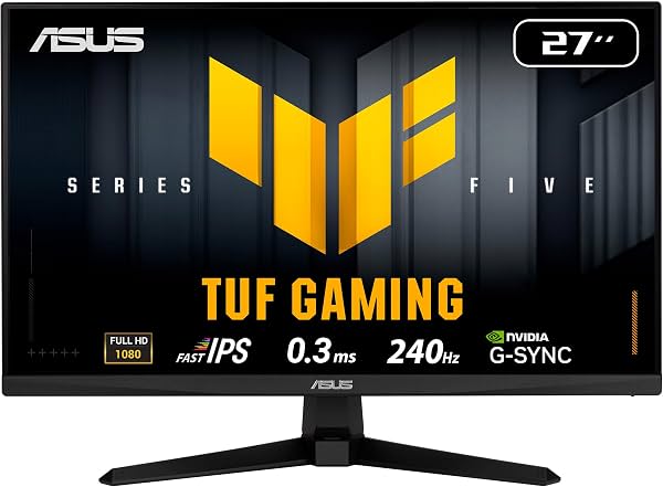Monitor de juego ASUS TUF VG279QM5A de 27" 1080p 240Hz Fast IPS G-SYNC, ELMB Sync, 0.3ms, FreeSync Premium, overdrive variable, 99% sRGB, HDMI, DisplayPort, garantía de 3 años