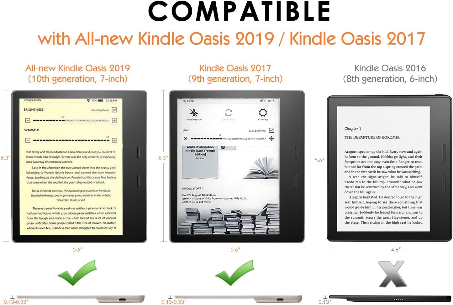 Aazon.co: For Aazon Kindle Oasis 9th/10th Generation (2017/2019