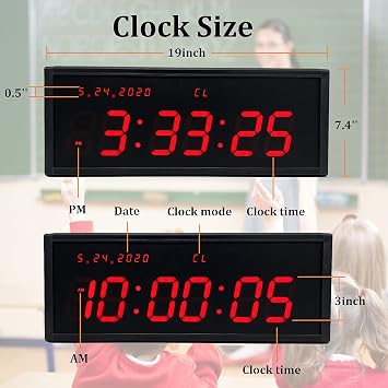 Gym Timer with Remote Digital Wall Calendar Interval Timer for Workout