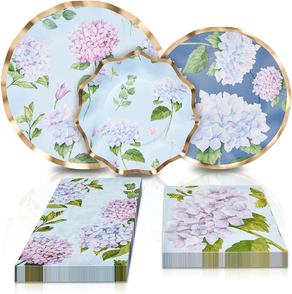 Sophistiplate 64Pcs Tableware Set. Decorative Paper Plates. Premium, Heavyweight Plates for Party Decorations. Party Supplies Set Includes Dinner, Salad, Plates & Napkins