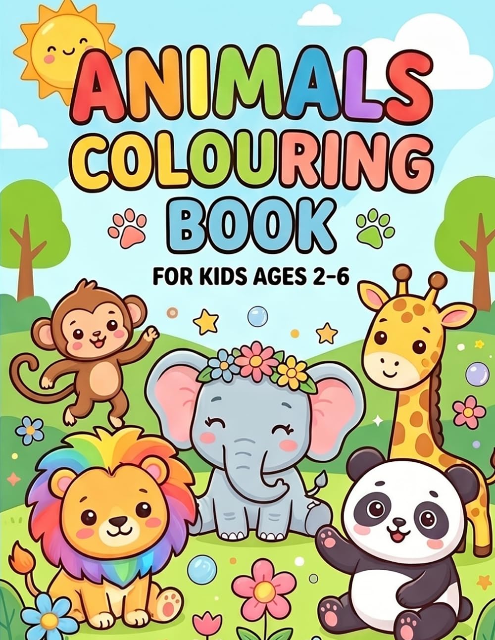 Cute Animals Coloring Book for Kids Ages 3–6: Fun and Easy Coloring Pages with Adorable Animal Illustrations for Toddlers, Preschoolers, Boys & Girls