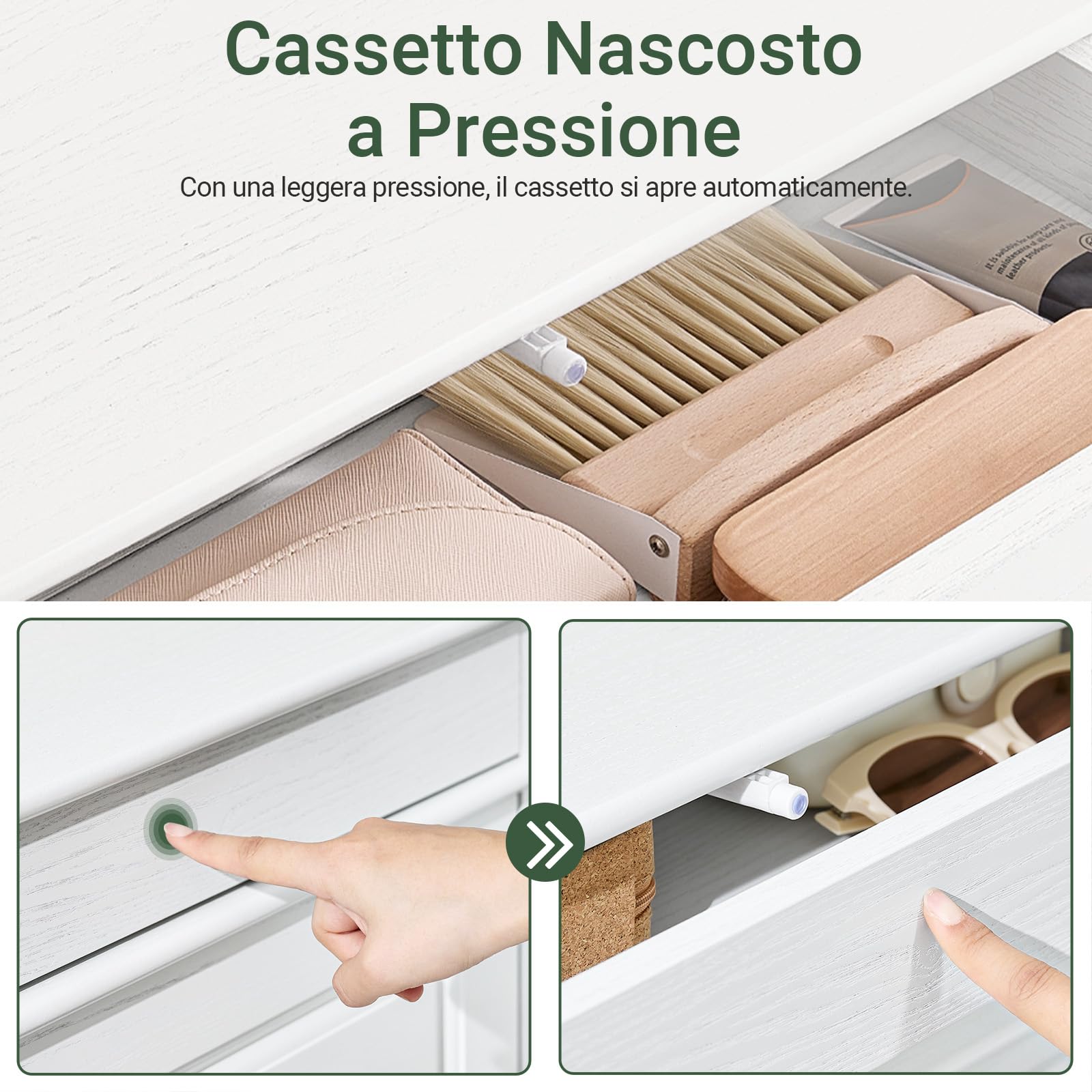 SoBuy Scarpiera Salvaspazio Slim Legno Bianco, Mobiletto Ingresso con Cassetto, Mobile Scarpiera Ingresso Stretto Vintage, Design Moderno 54x24x120 cm, FSR94-WG