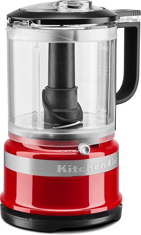KitchenAid 5 Cup Food Chopper KFC0516ER, Empire Red | Precisely Chops or Purees, Whisk Accessory for Fast Whipping, Two Speeds Plus Pulse, Stainless Multi-Purpose Blade