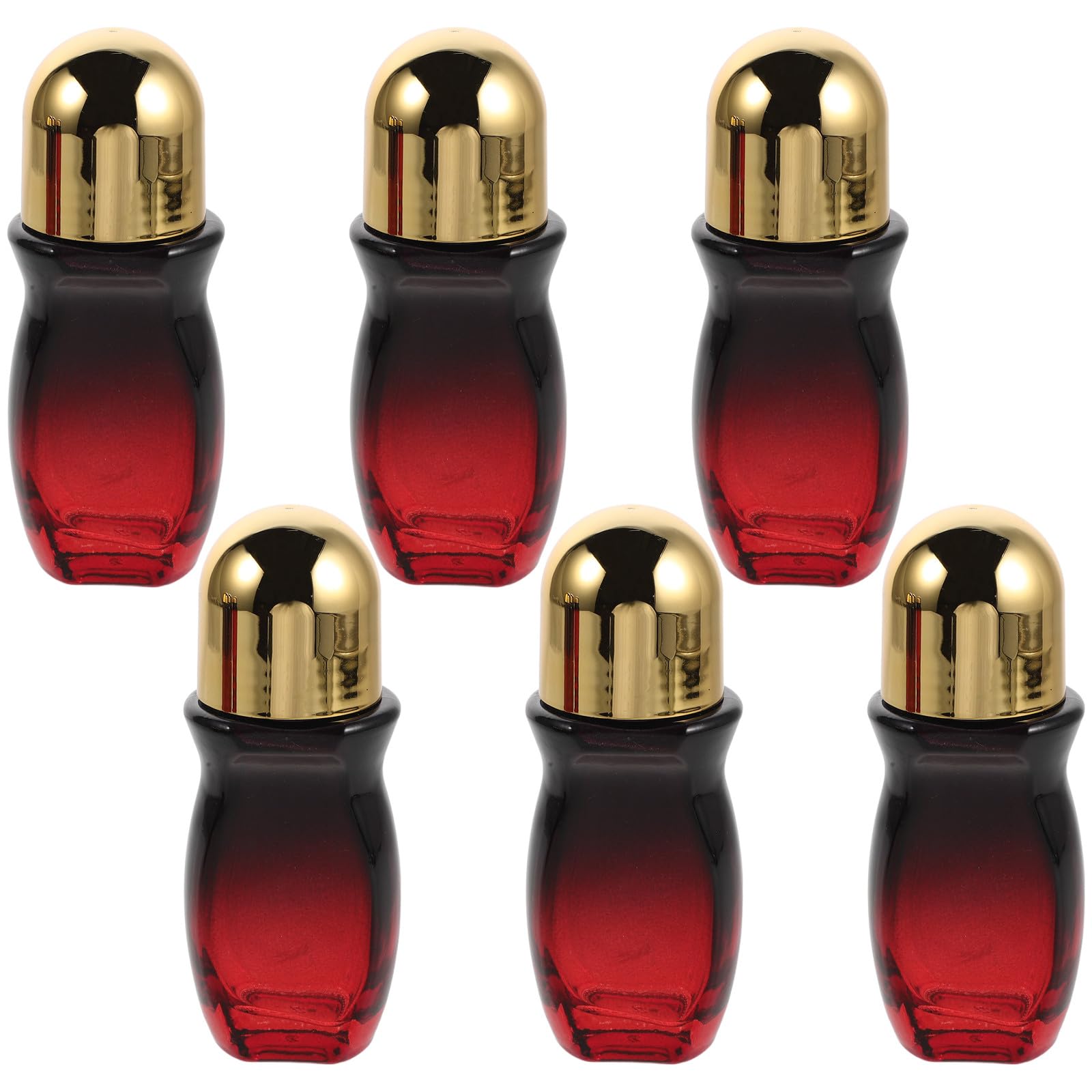 Muiltvoe 6pcs 50ml Large Glass Roll on Bottles for Essential Oils Perfume - Gradient Rollerball Vials with Gold Cap - Large Leak-Proof Aromatherapy Dispenser