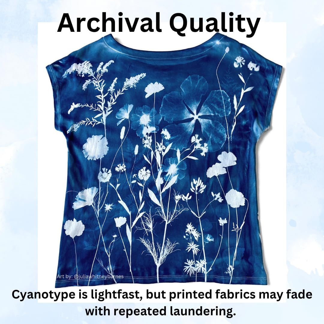 Jacquard Kit cianotipo per stampe solari, set completo con prodotti chimici premisurati, carta per belle arti, telaio in vetro e accessori per una facile stampa solare