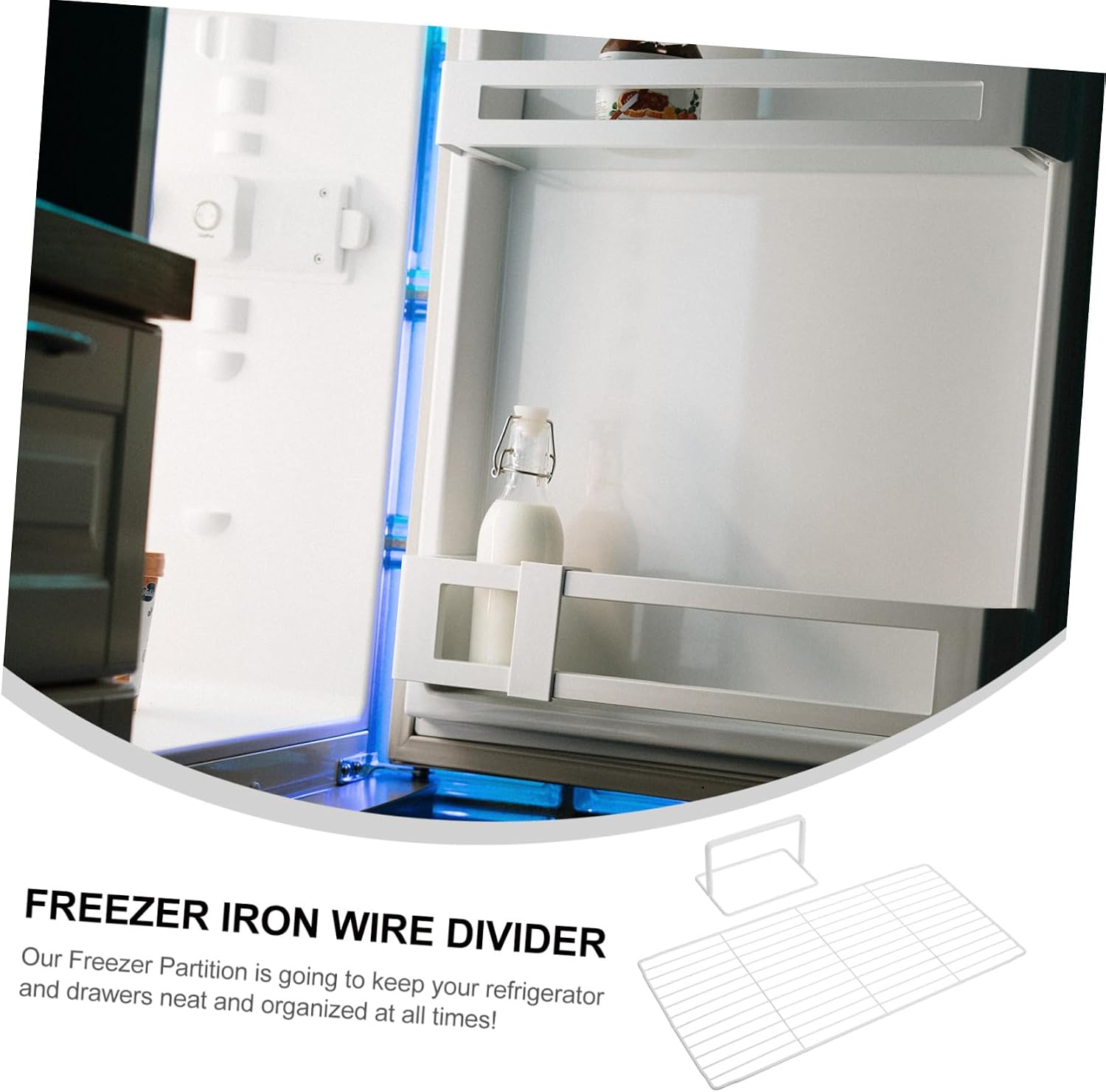 Freezer Iron Wire Divider Shelf Replacement for Refrigerator Storage