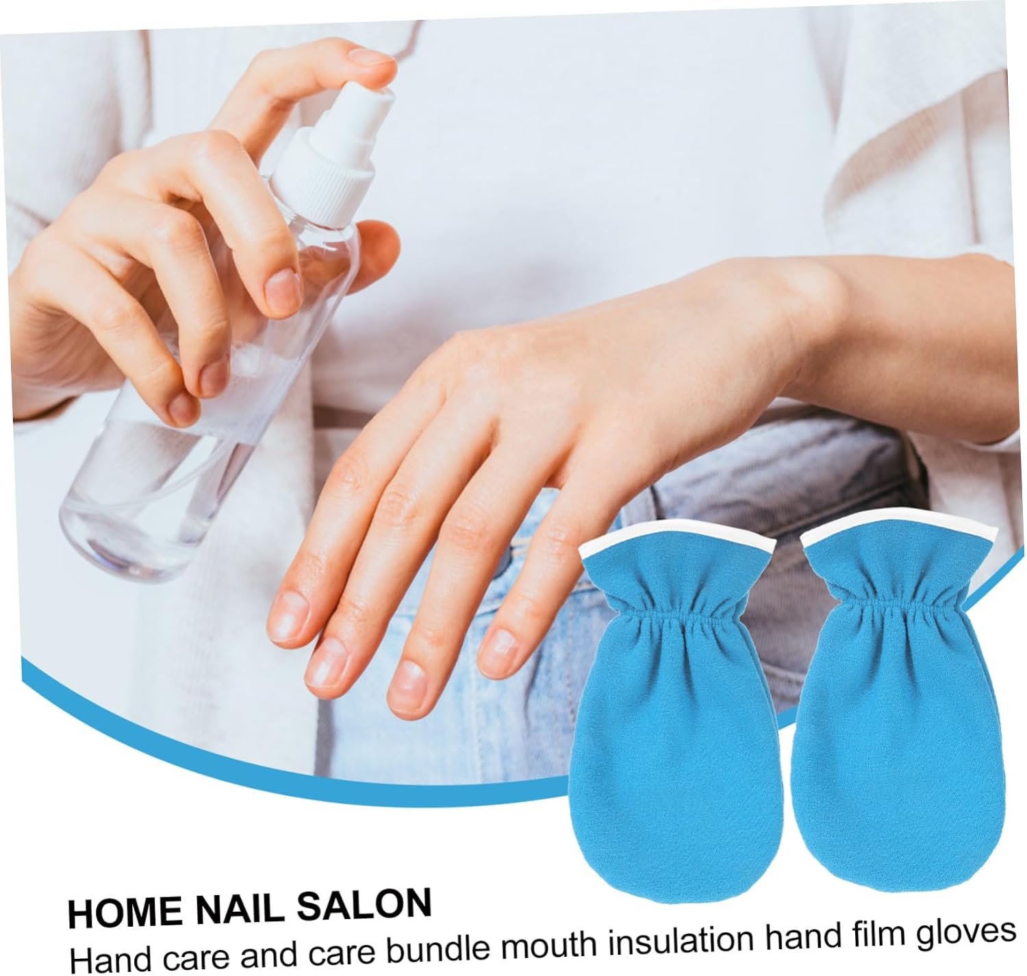 Hand Care Gloves 1 Pair Blue Essential Oil Gel Moisturizing Gloves Heat Preservation Mittens for Dry Cracked