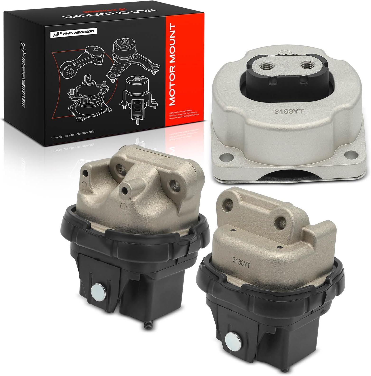 A-Premium Engine Motor Mount and Transmission Mount Kit Compatible with Dodge Charger 2006-2010, Challenger 2009-2010, Magnum 2005-2008 & Chrysler 300 2005-2010, 3-PC Set