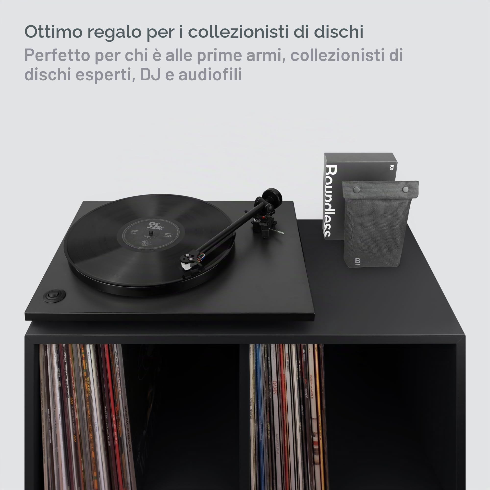 Boundless Audio Kit per la pulizia dei dischi in vinile, kit 5 in 1 per la pulizia dei vinili, include spazzola per dischi in velluto, detergente per pennino, soluzione detergente, spazzola in nylon e