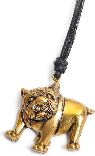 Chubby English Bulldog Handmade Brass Charm Necklace Pendant Jewelry