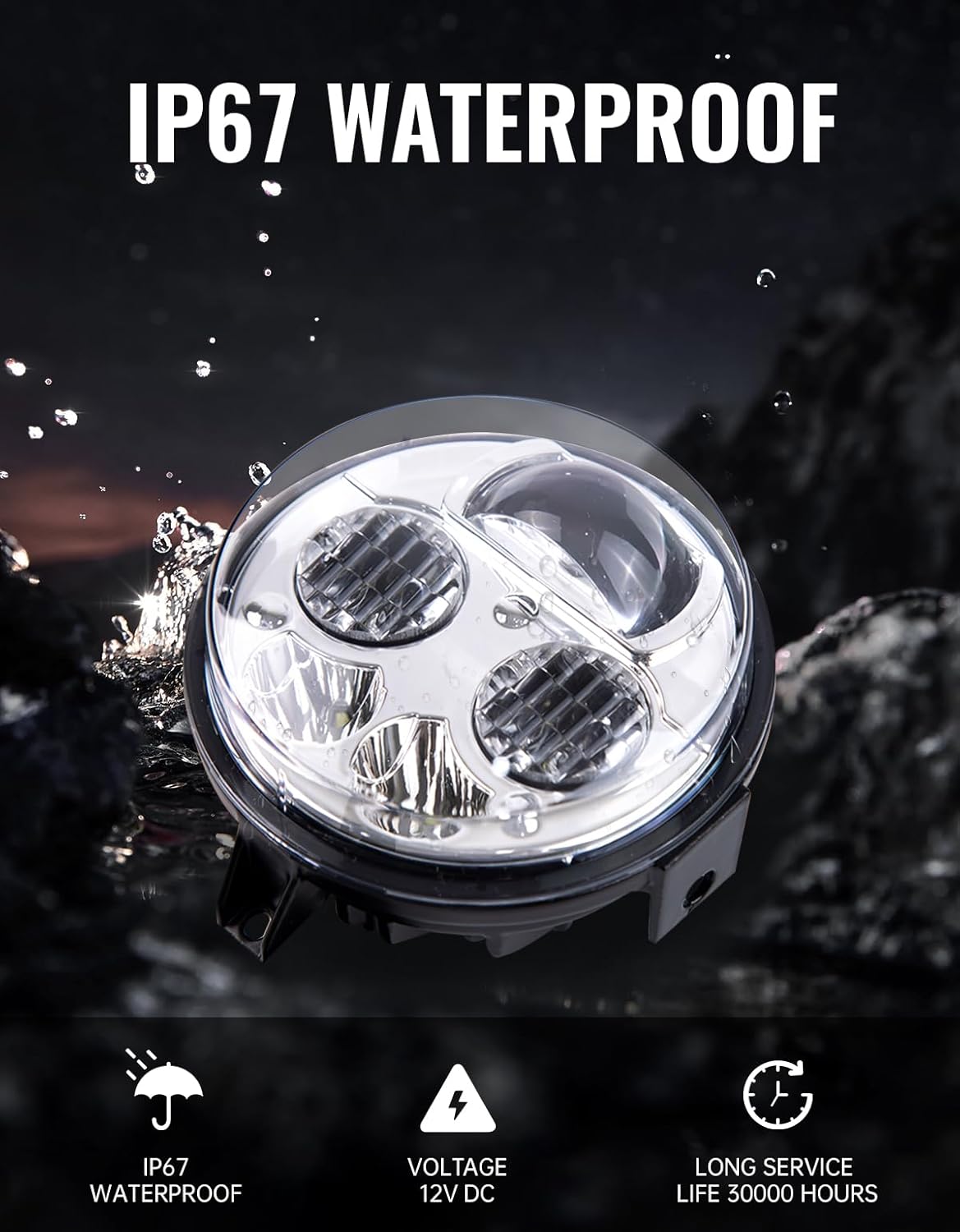 LED Headlights for Kawasaki Mule Pro, High Low Beam Front Light Head Lamp Compatible with Mule Pro-FXT DXT DX FX 2015-2023 Accessories, 2PCS