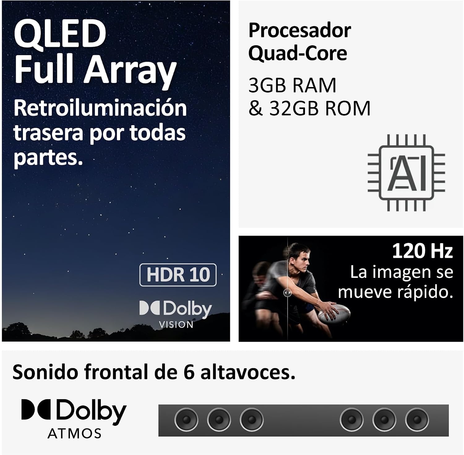Haier QLED Full Array 4K UHD H55S900UX 55», Smart TV, Google TV, Dolby Atmos y Dolby Vision, HDR 10, Smart Remote Control, Google Assistant, Bluetooth 5.1, DBX TV, HDMI 2.1 x 4, Sin Marcos, 2024 7