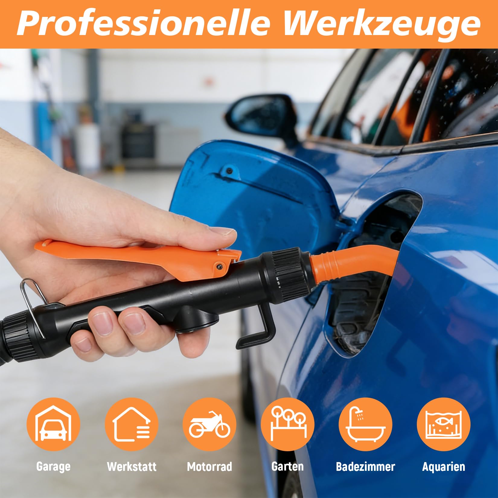 Bomba de transferencia eléctrica para bidones de transferencia eléctrica a pilas, bomba de aceite eléctrica portátil de 2.4 GPM (9 L/min) para coches y motocicletas