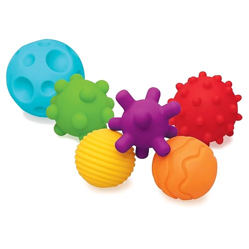 Infantino Textured Multi Ball - Pelotas con Texturas para la exploración sensorial y Despertar su interés, a Partir de los 6 Meses, sin BPA
