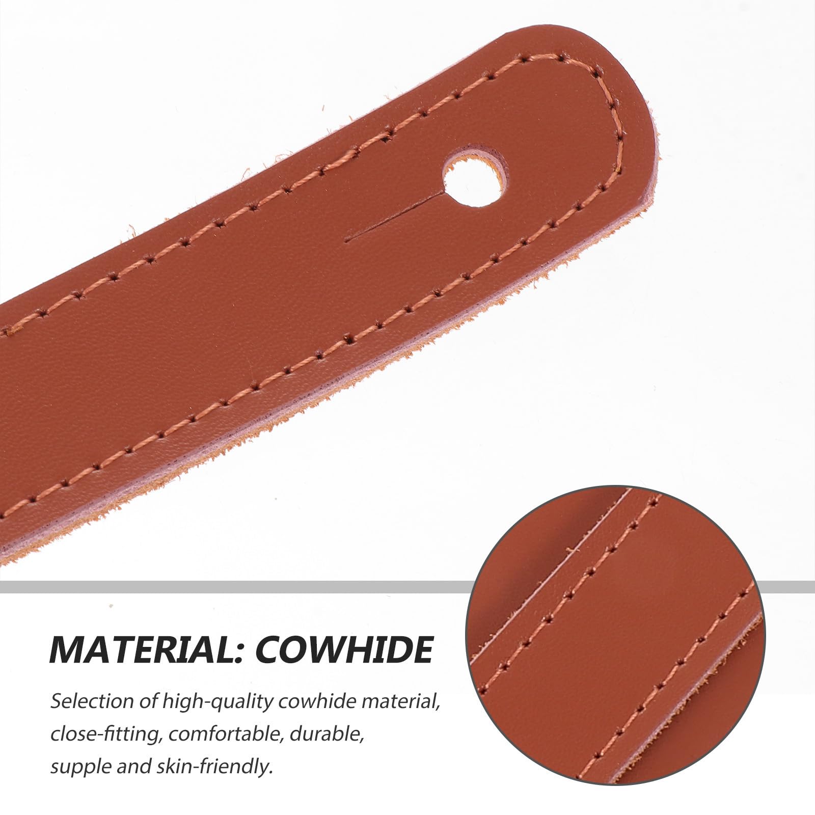 FRCOLOR Correa de Guitarra Marrón de Piel de Vaca Almohadilla para Hombro Cómoda y Transpirable, Ajustable para Guitarra Eléctrica y Acústica en Estilo Creativo