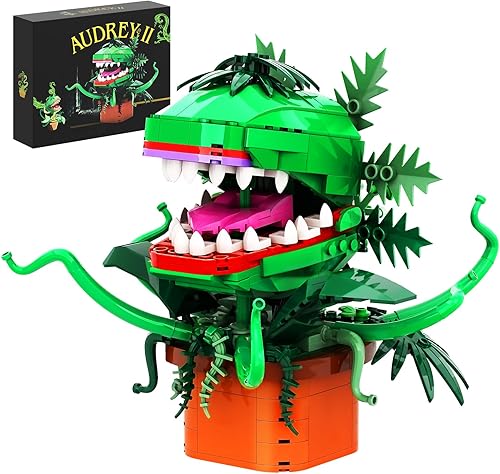 Audrey-2 - Juego de construcción de plantas de piraña  471 piezas de bloques de construcción de plantas Little Shop of Horrors compatibles con