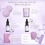 Cadeaux pour les femmes, 30pcs Set de paniers-cadeaux spa pour femmes, Ensemble de soins de la peau faciale de lavande, Ensemble d'auto-pampling, Accessoires de douche, Baignoire et panier de corps, Anniversaire, Noël, Anniversaire