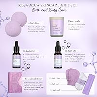 Vista 3 de Regalo del Día de la Madre para mamá, juego de regalo de 30 piezas de lavanda para el cuidado de la piel para mujeres, juego de regalo de baño